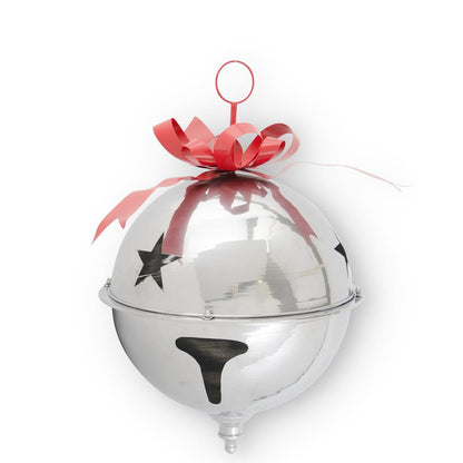Silver Metal Jingle Bell with Bow & Hanger