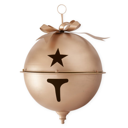 Gold Metal Jingle Bell with Bow & Hanger