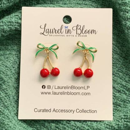 Amalfi Market Cherry Bow Drop Earrings