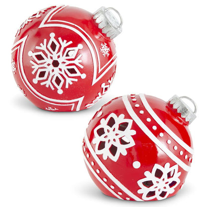 Red & White Resin LED Ornaments