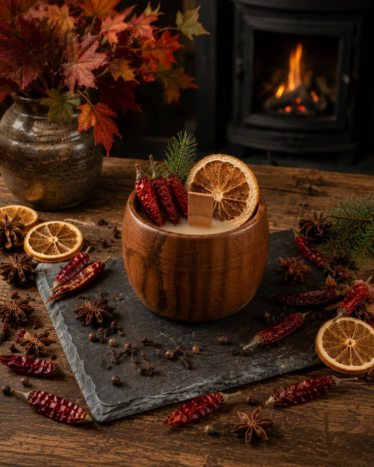Hot Spice Wood Wick Candle