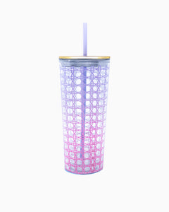 Tumbler with Straw - Ombre Caning