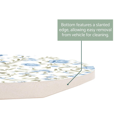 Blue Floral Pattern Car Coaster