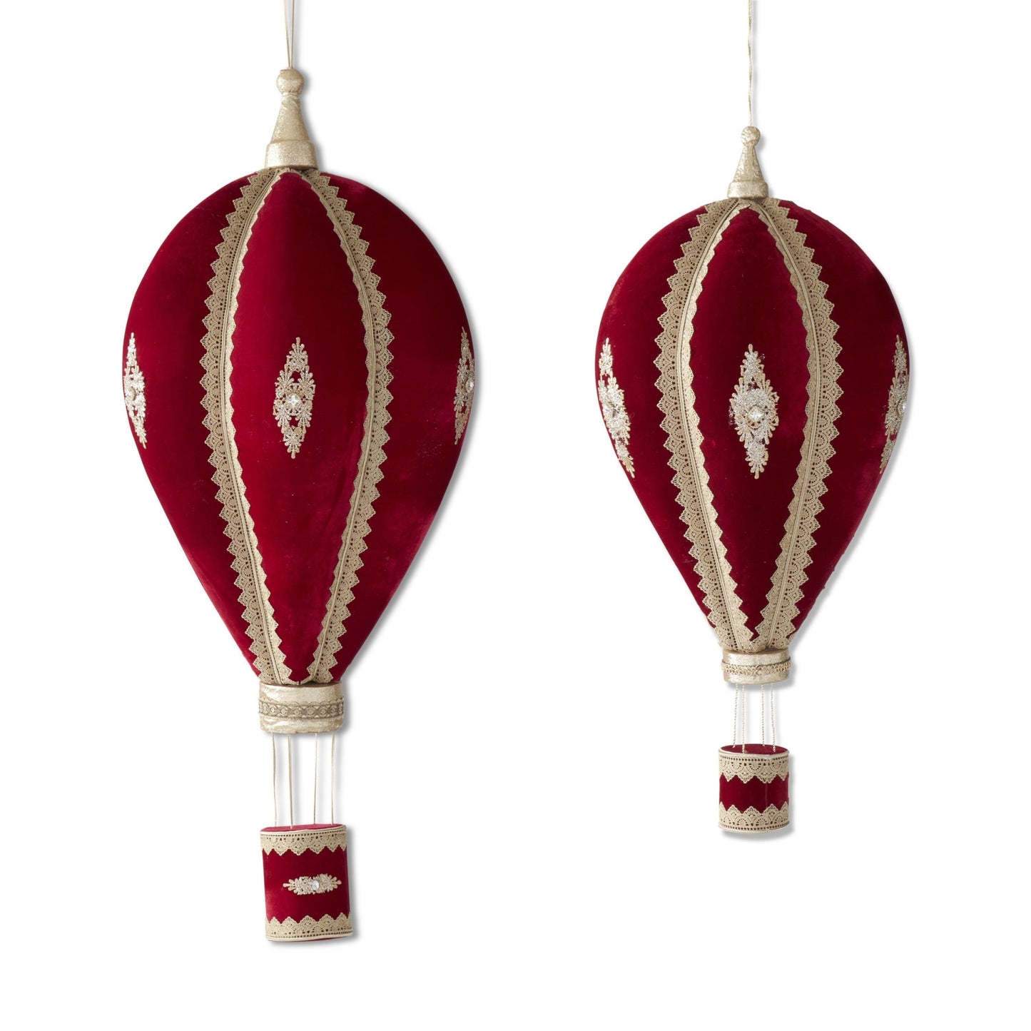 Jeweled Burgundy & Gold Hot Air Balloon