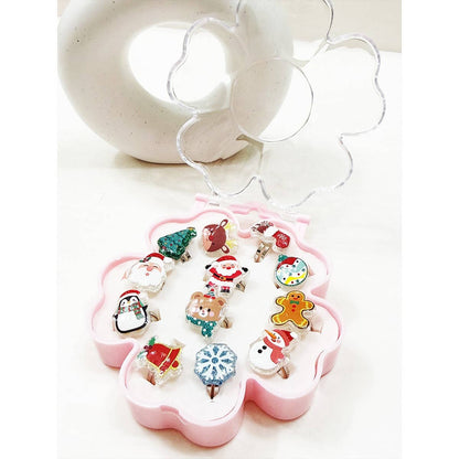 Kids Colorful Adjustable Christmas Rings