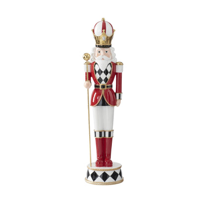 Red White & Black Resin Harlequin Nutcrackers