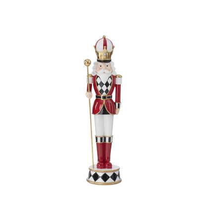 Red White & Black Resin Harlequin Nutcrackers
