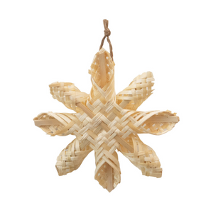 Hand-Woven Seagrass Snowflake Ornament