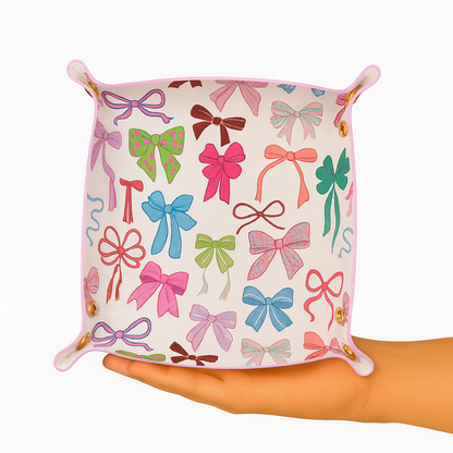 Colorful Coquette Bow Foldable Catchall Tray