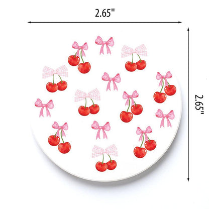 Cherries & Bows Car Coaster