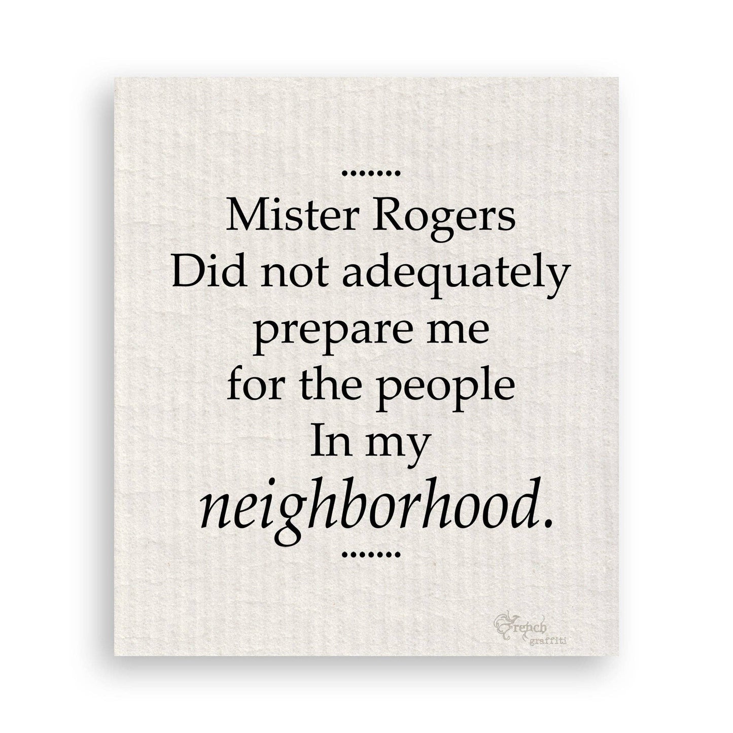 Printed Swedish Dish Cloth - Mister Rogers