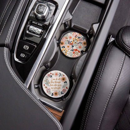 Kalia Lane Floral Bible Verse Car Coaster Set