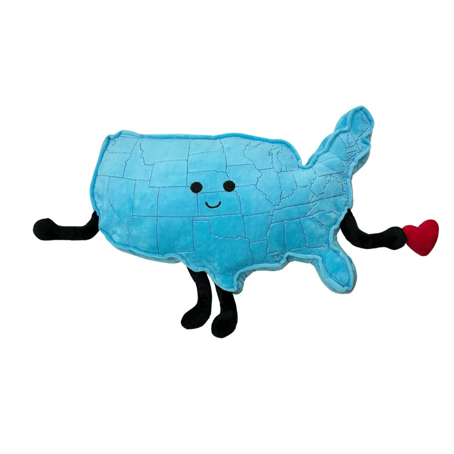 USA Map Shaped Stuffed Pillow Plush