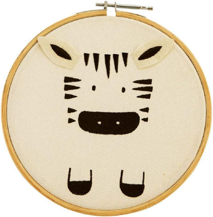 Safari Animal Embroidery Hoop - Zebra