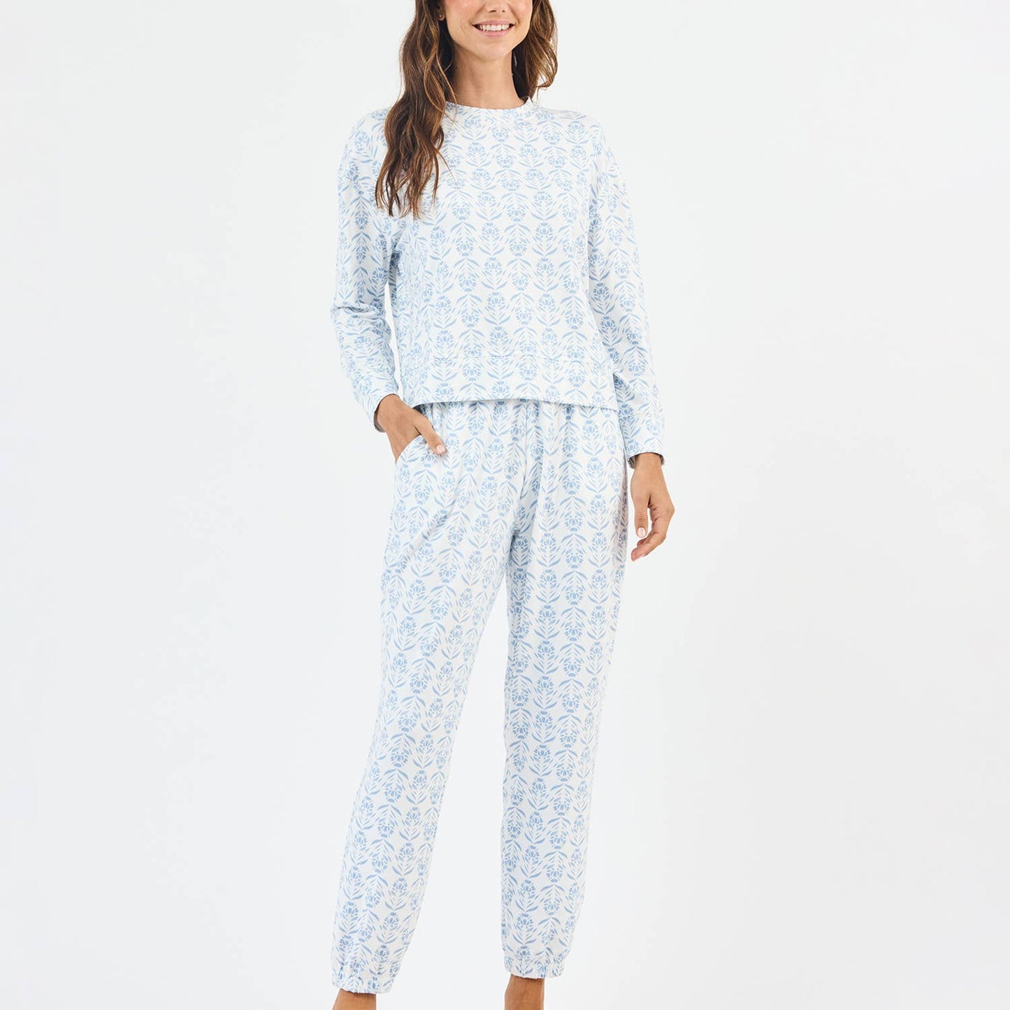 Sophie Palm Damask Jogger Set