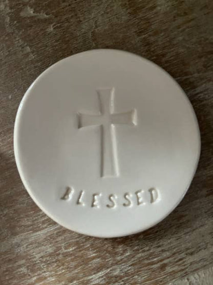 Ceramic Ring Dish - Blessed