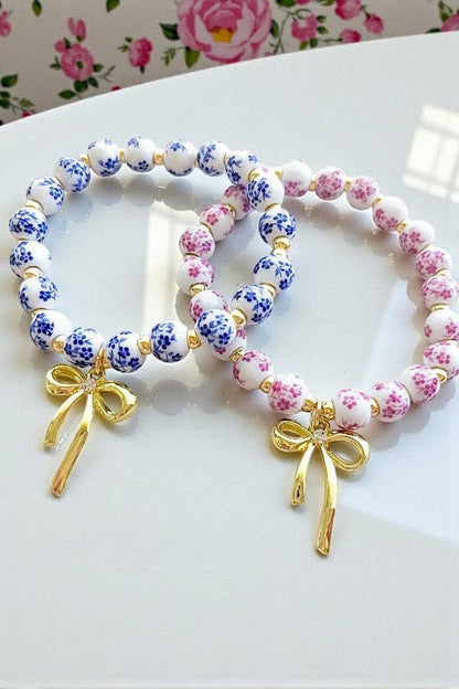 Jen Floral Bow Beaded Bracelets