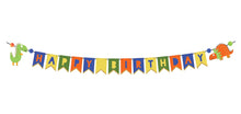 Load image into Gallery viewer, Happy Birthday Banner - Dinosaur