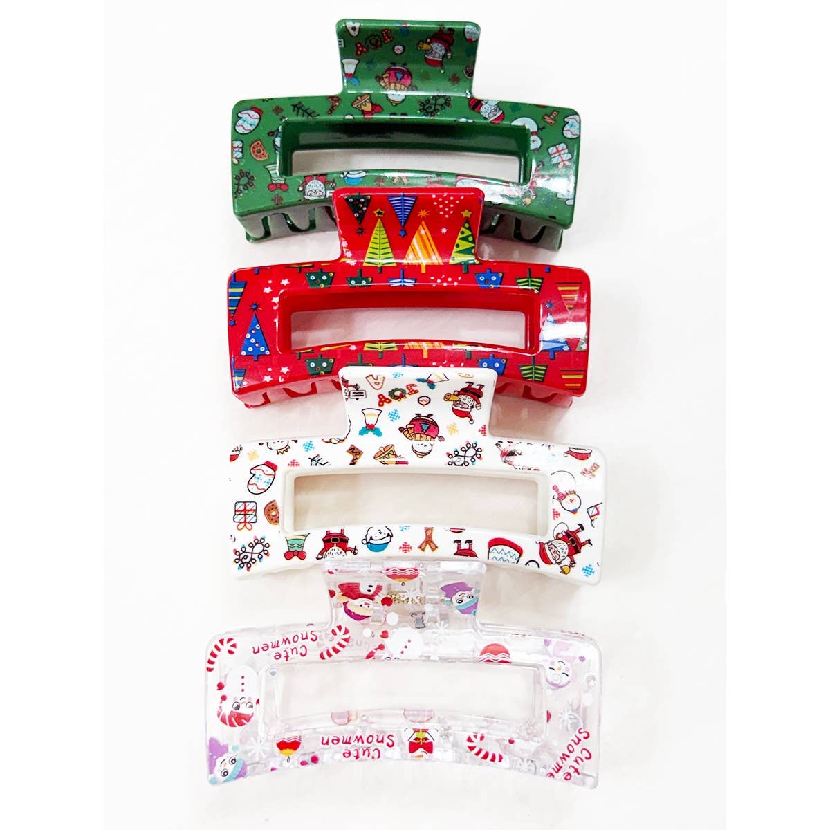 Christmas Rectangle Hair Claw Clip