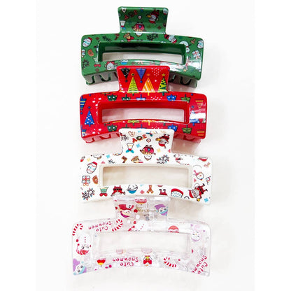 Christmas Rectangle Hair Claw Clip