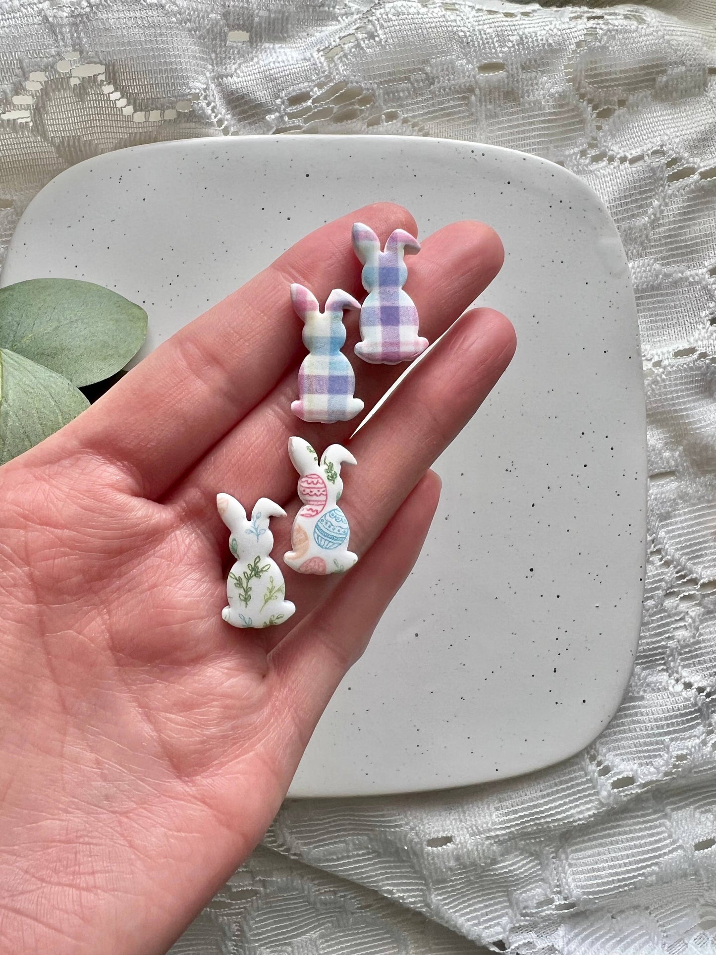 Easter Bunny Clay Earrings