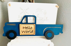 Wooden Baby Milestone Set - Blue Truck
