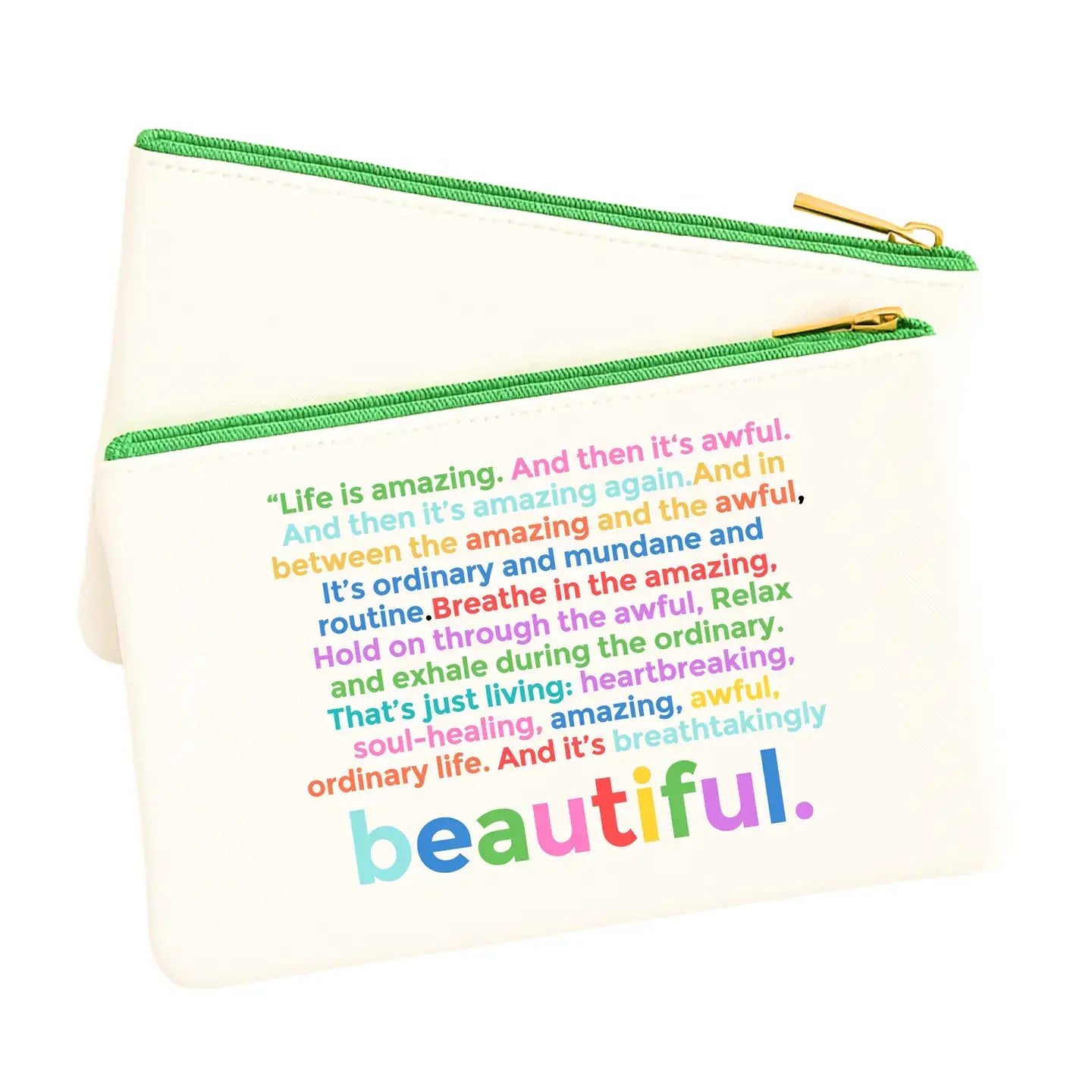 Life is Amazing Colorblock Makeup Pouch