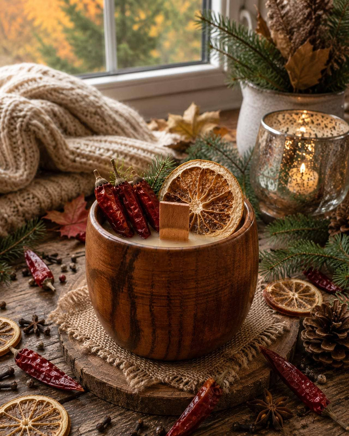 Hot Spice Wood Wick Candle