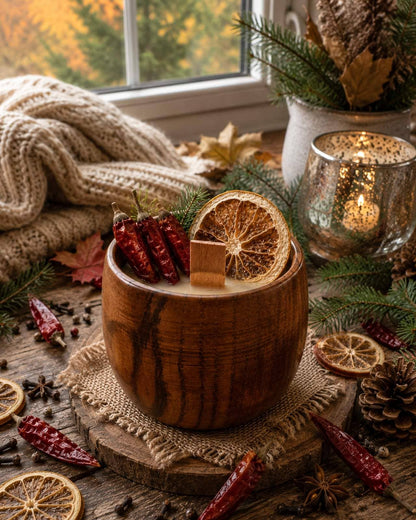 Hot Spice Wood Wick Candle