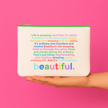 Life is Amazing Colorblock Makeup Pouch
