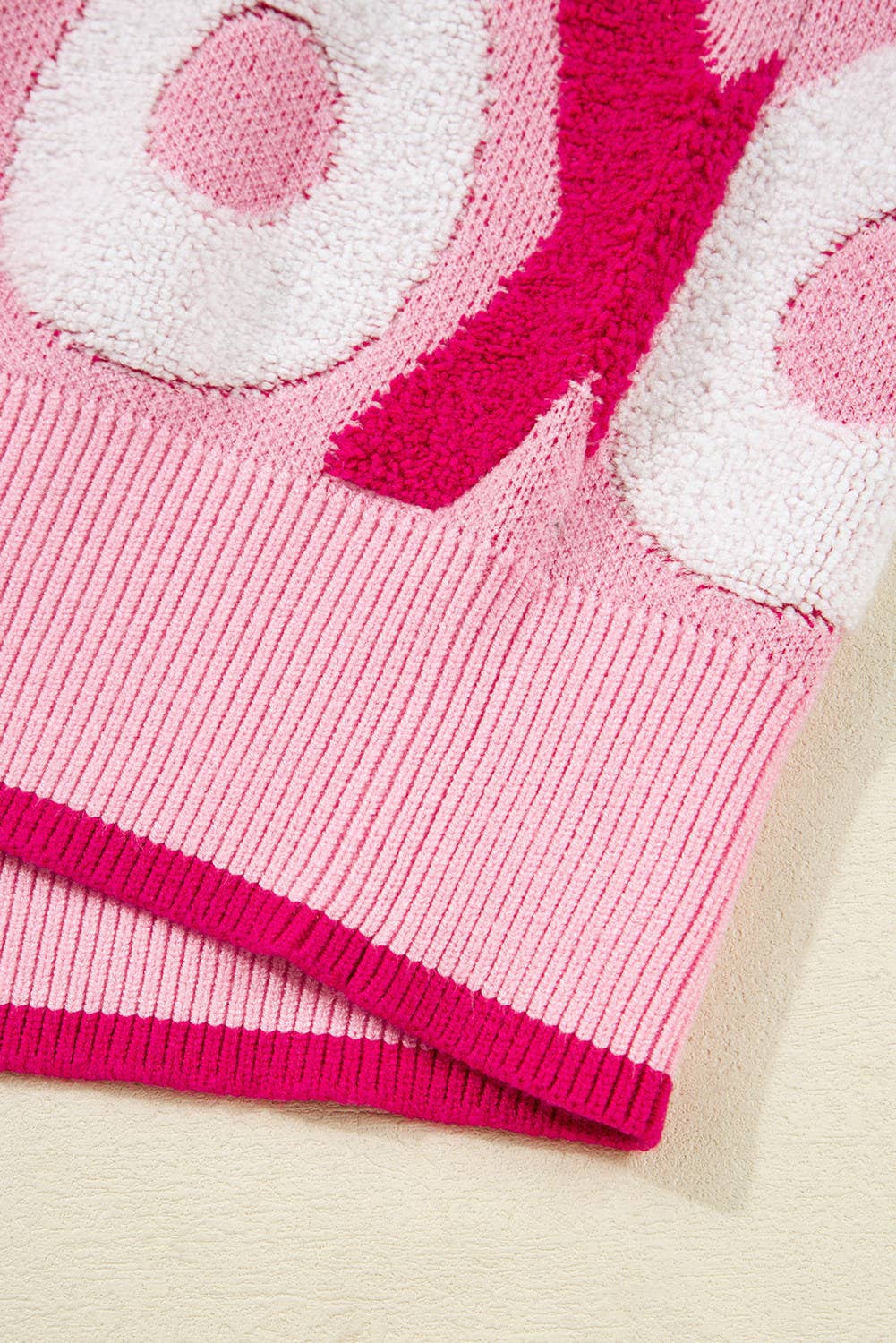 XOXO Pattern Drop Shoulder Sweater