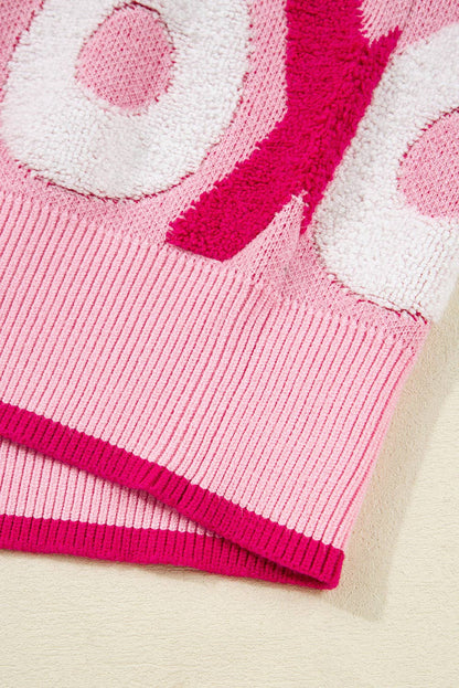 XOXO Pattern Drop Shoulder Sweater