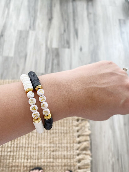 Dalmatian Heishi Bracelet - Mama