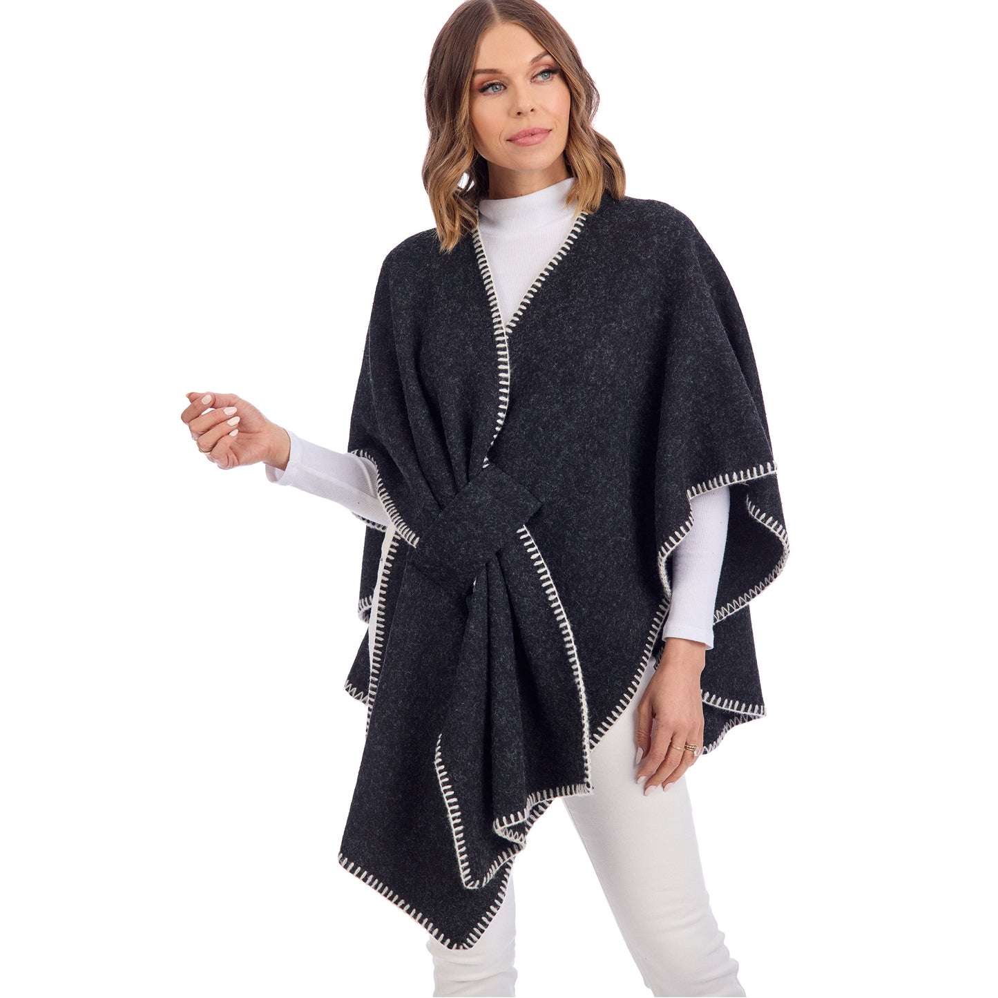 Black Hayword Blanket Poncho