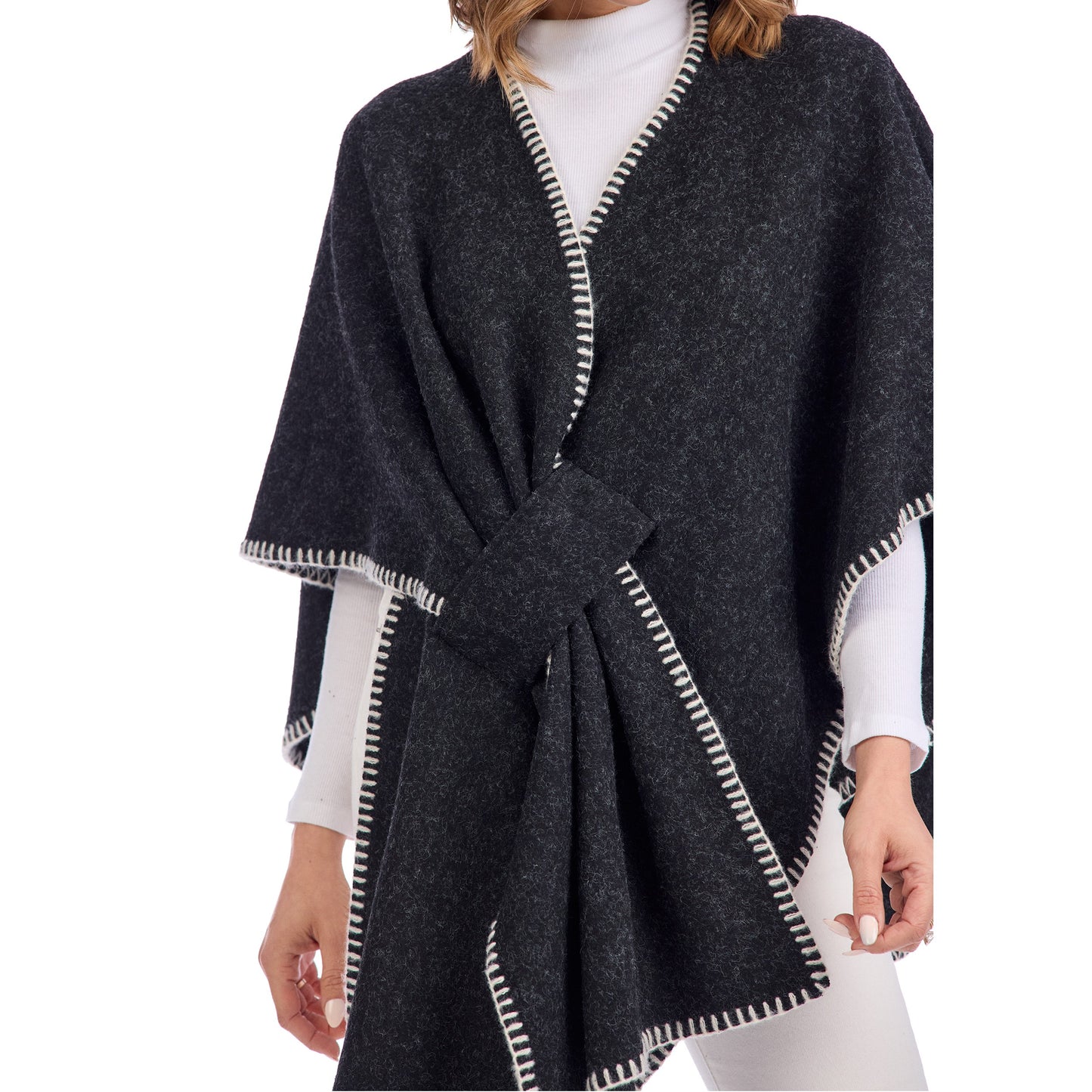 Black Hayword Blanket Poncho