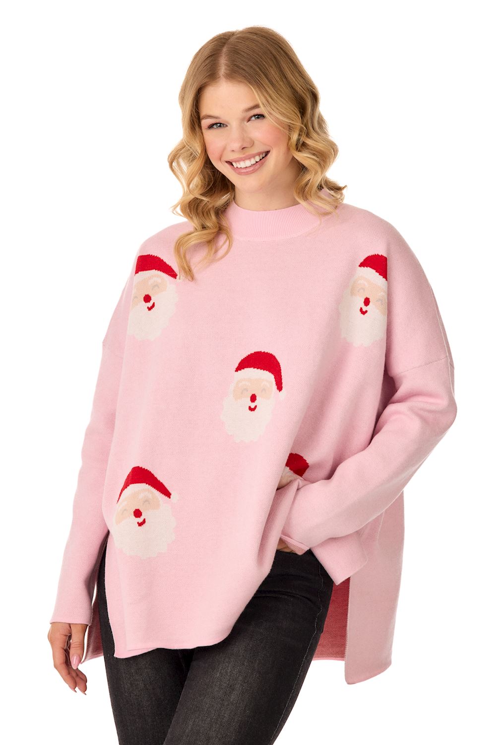 Pink Holiday Jacquard Sweater