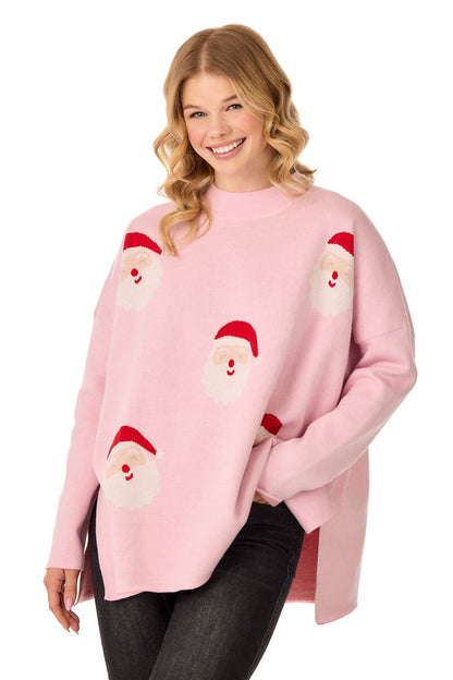 Pink Holiday Jacquard Sweater