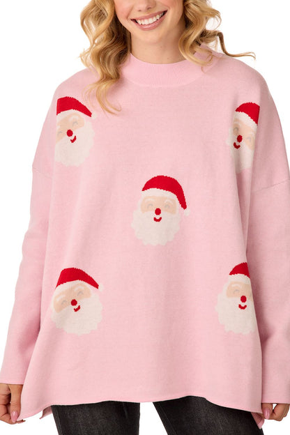 Pink Holiday Jacquard Sweater