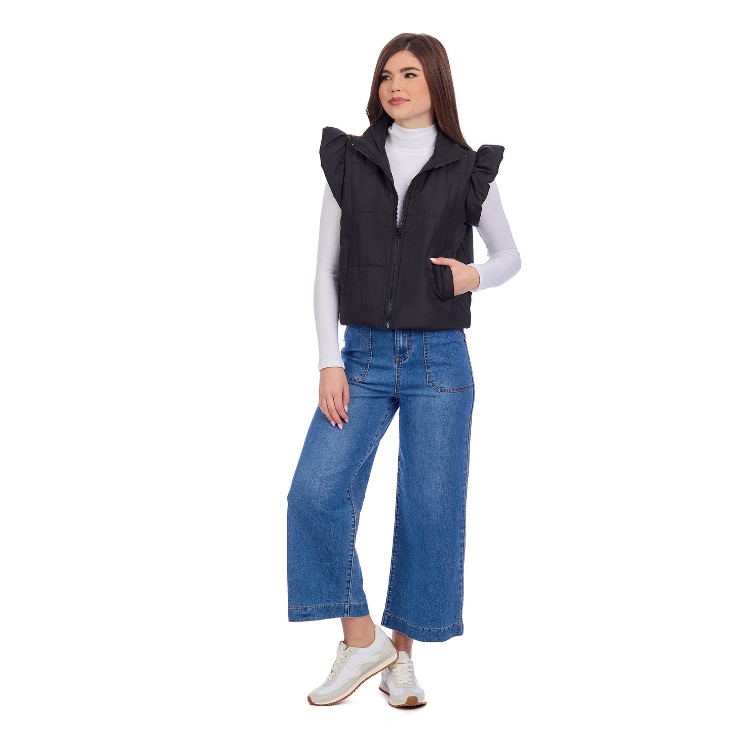 Lile Ruffle Quilted Vest