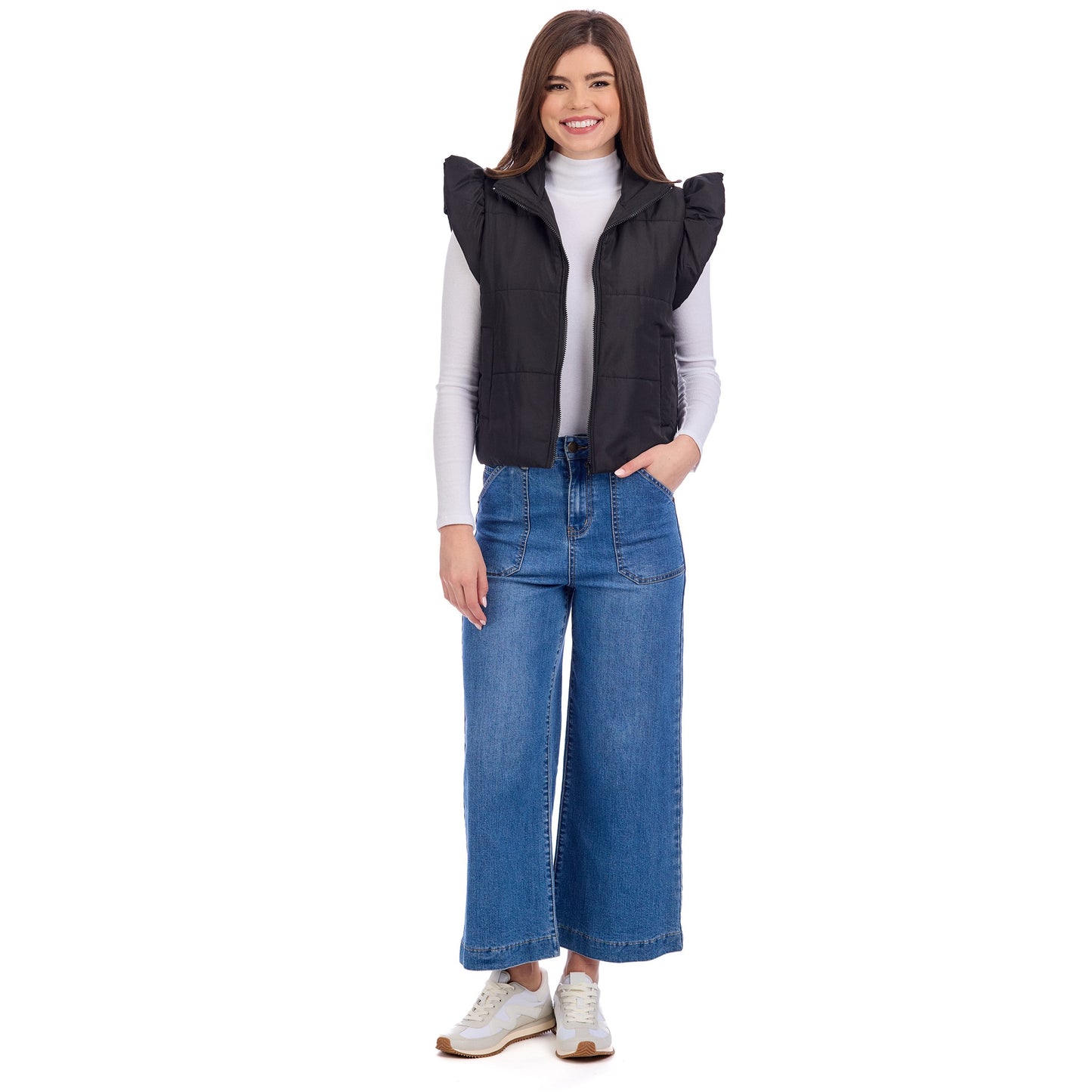 Lile Ruffle Quilted Vest