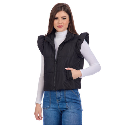 Lile Ruffle Quilted Vest