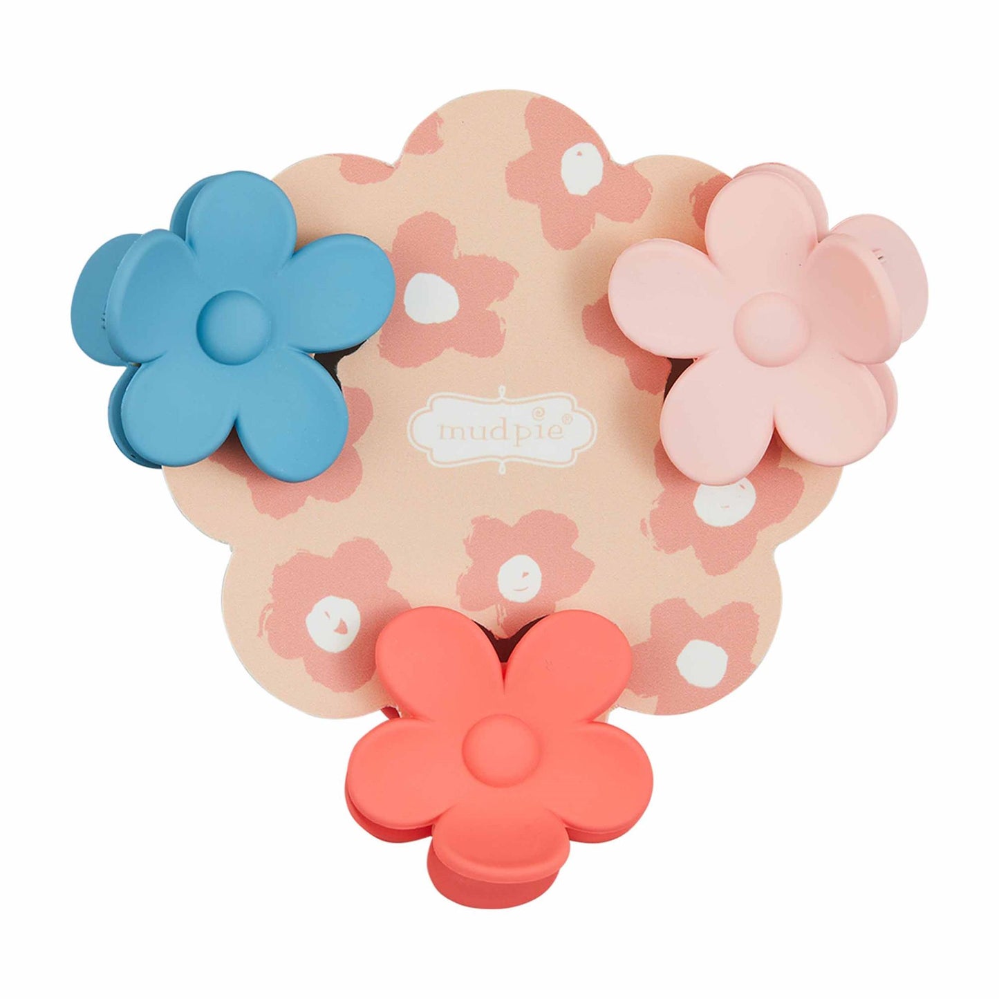 Mini Daisy Hair Clip Set - Pink & Blue
