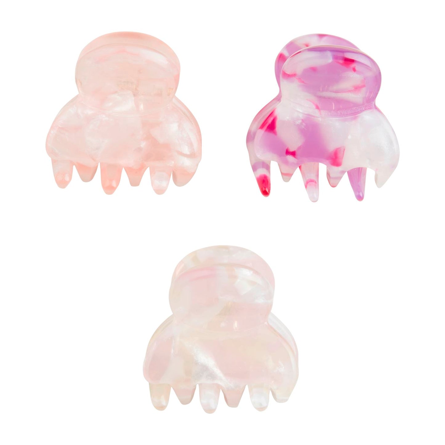 Mini Claw Clip Ornament Set - Pink