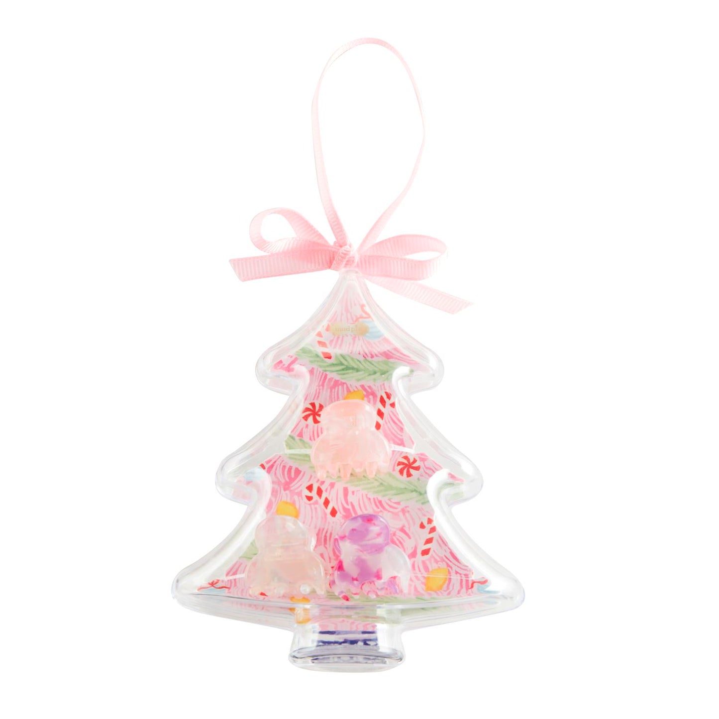 Mini Claw Clip Ornament Set - Pink