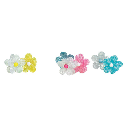Flower Claw Clip Set - Yellow Check