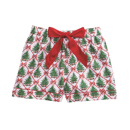 Christmas Tree Lattice Pajama Shorts