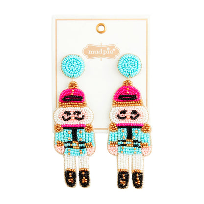 Christmas Beaded Earrings - Nutcracker