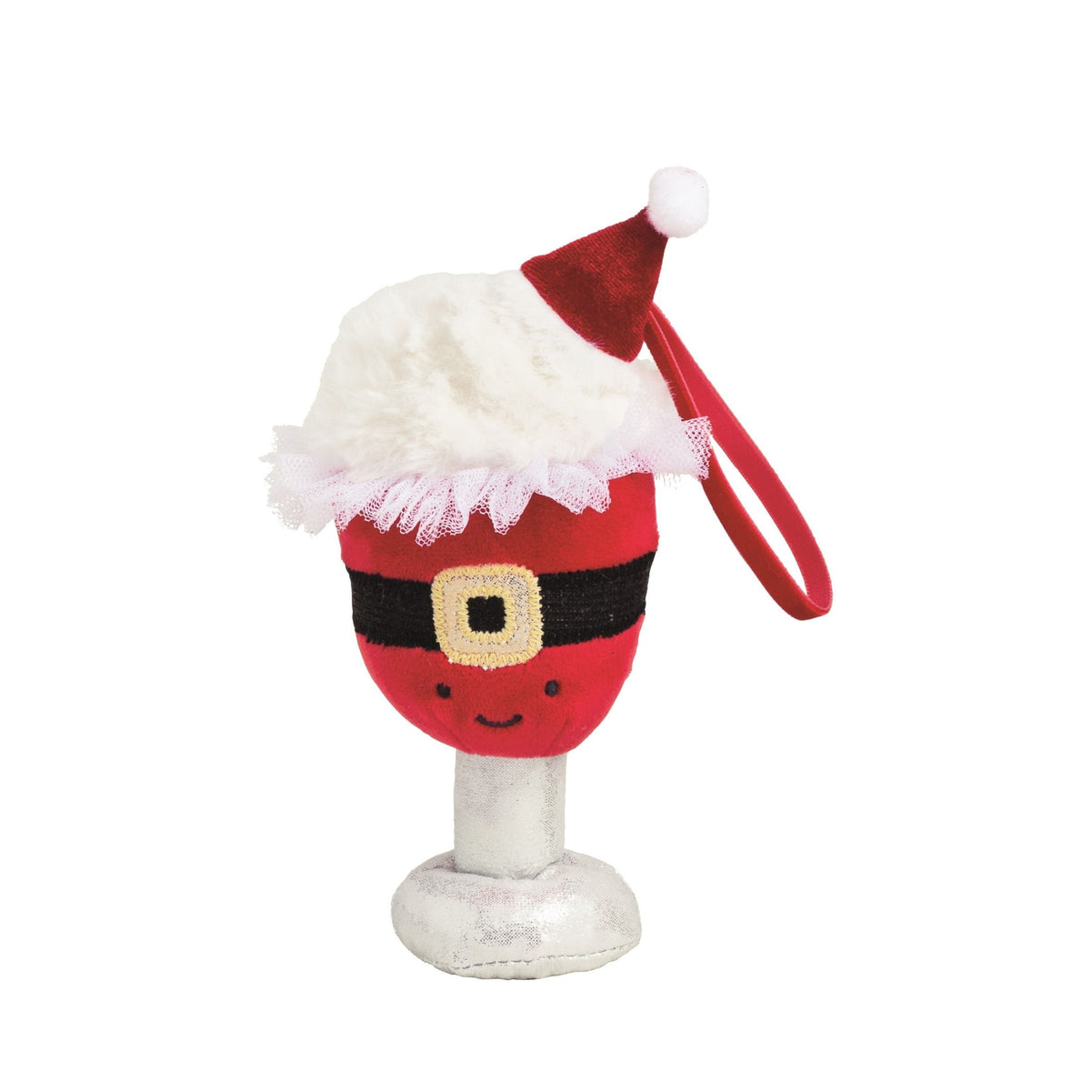 Cocktail Plush Ornament - Santa Wine