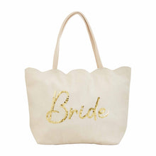 Load image into Gallery viewer, Jute Scallop Tote - Bride