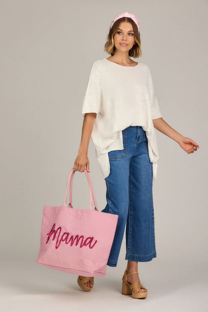 White Mama Sparkle Tote Bag